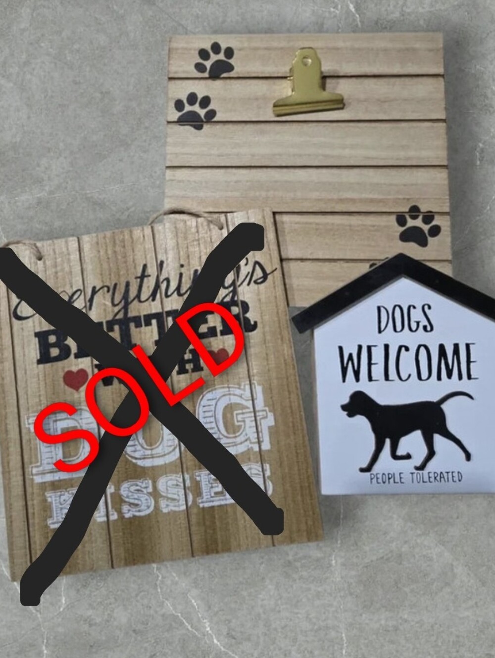 Wooden Dog-Themed Wall Decor Set